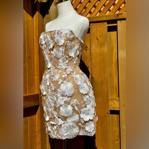 🆕 BRONX & BANCO 🧿 NWOT Jasmine Maraya White Mini Dress - Sz L / US 8 - Picture 7 of 16